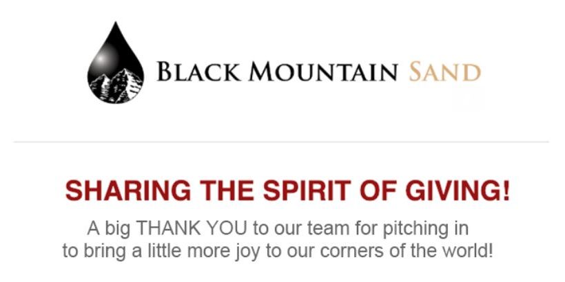 spirit-of-giving Black Mountain Sand - Sharing the Spirit of Giving!